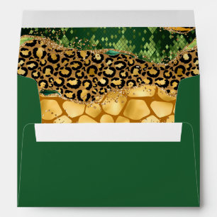 Enveloppe Agate Gold et Green Safari
