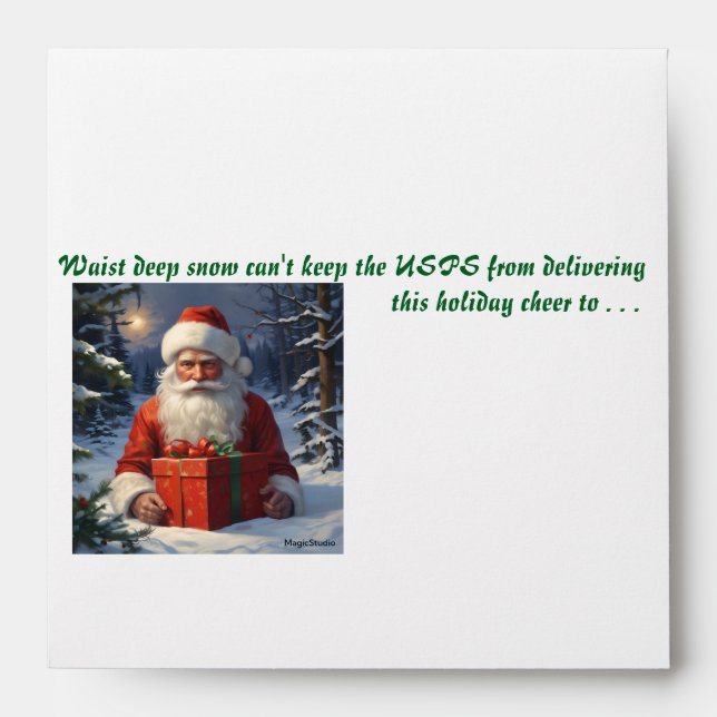 Enveloppe AI Buried Santa Holiday Cheer Delivery Envelopes (Devant)
