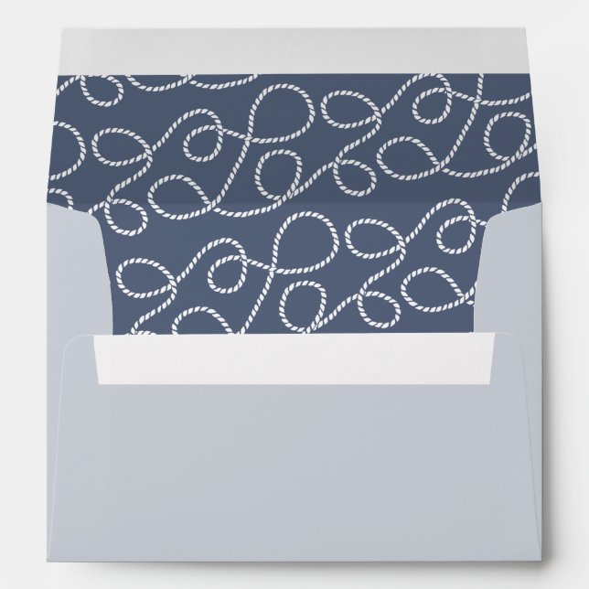 Enveloppe Aigu | Motif de corde 5x7 Adresse de retour (Dos (Bas))