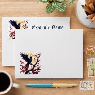 Enveloppe Aile cramoisie au clair de lune – Oiseau de fantai