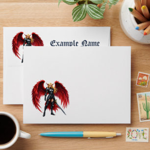 Enveloppe Aile cramoisie – Guerrière de l'ange déchu.