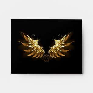 Enveloppe Ailes d'Ange d'or sur arrière - plan noir
