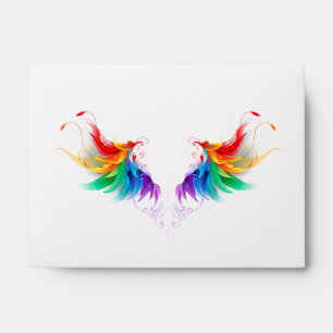 Enveloppe Ailes fluffy arc-en-ciel