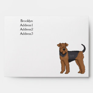 Enveloppe Airedale terrier dog cartoon