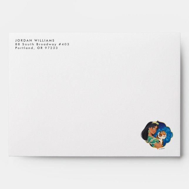 Enveloppe Aladdin | Graphisme Bijou Jasmine Et Raja (Devant)