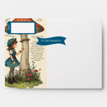 Enveloppe Alice au Pays des Merveilles Chenille Fr