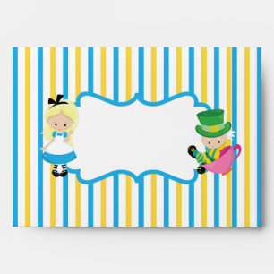 Enveloppe Alice au pays des merveilles Invitation d'annivers
