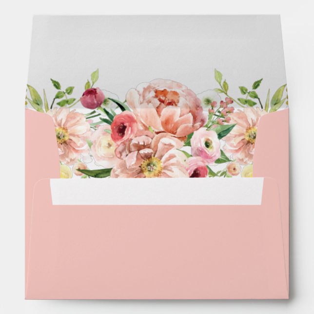 Enveloppe ALICE Blush rose printemps été Floral (Dos (Bas))