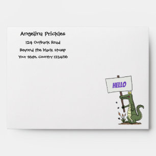 Enveloppe Aligator de crocodile drôle avec dessin animé