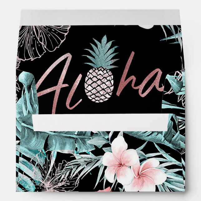 Enveloppe Aloha Luau Botanique Aloha rose Gold Tropical (Dos (Bas))