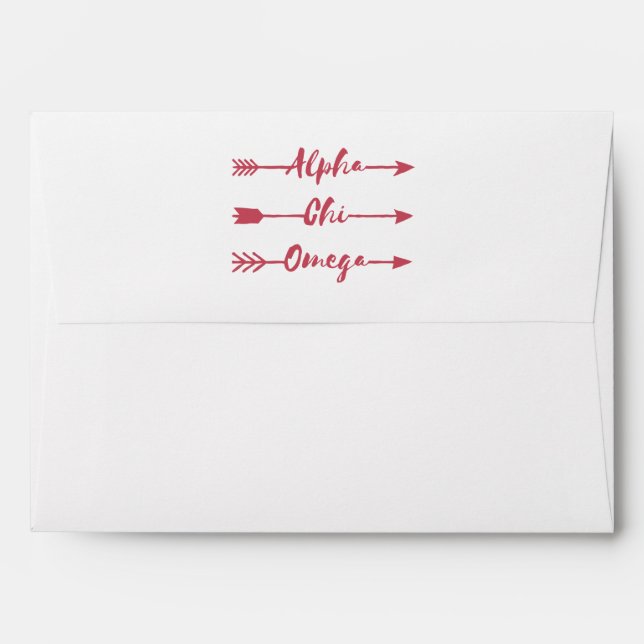 Enveloppe Alpha Chi Omega| Flèches (Dos (Haut rabat))