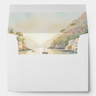 Enveloppe Amalfi Coast Amore Sunset Harbor Wedding Envelope