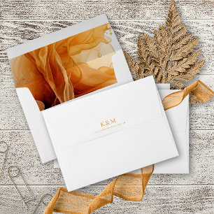 Enveloppe Amber Brandy Abstrait Ink Mariage White ID1089