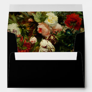 Enveloppe Ambiance romantique foncé élégant fleurs florales