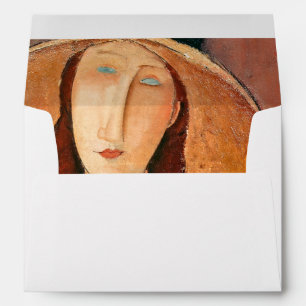 Enveloppe Amedeo Modigliani - Jeanne Hebuterne en grand Casq