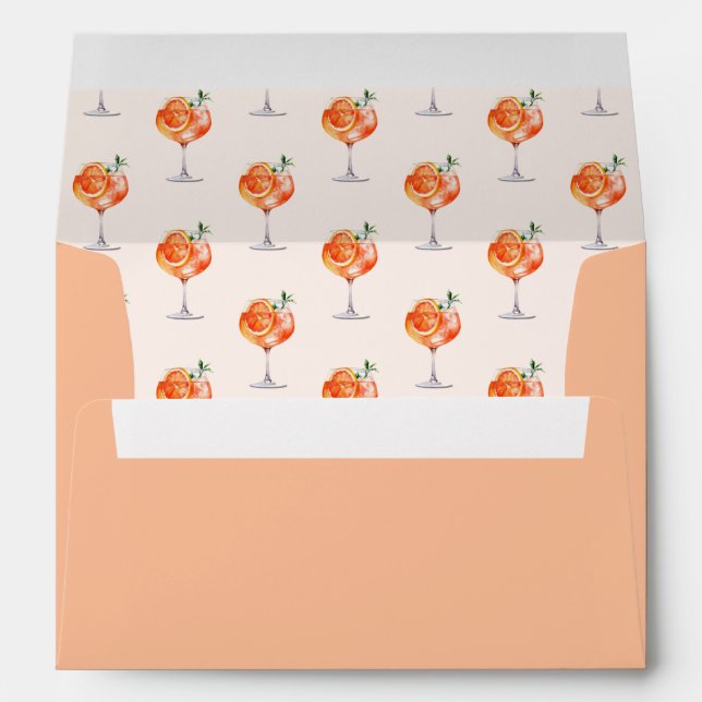 Enveloppe Amour au premier Spritz Aperol Orange Mariage (Dos (Bas))