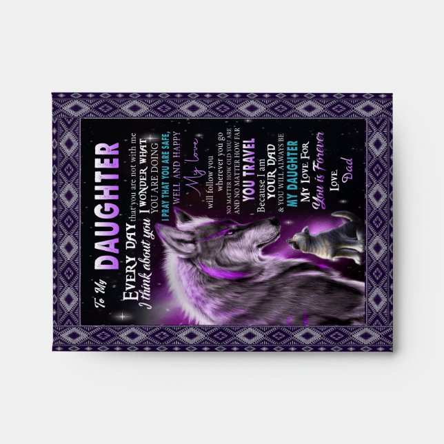 Enveloppe Amour Fille | Lettre À Ma Fille Aimez Pour Vous (Devant)