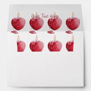 Enveloppe amour romantique coeur en forme de bougie design m