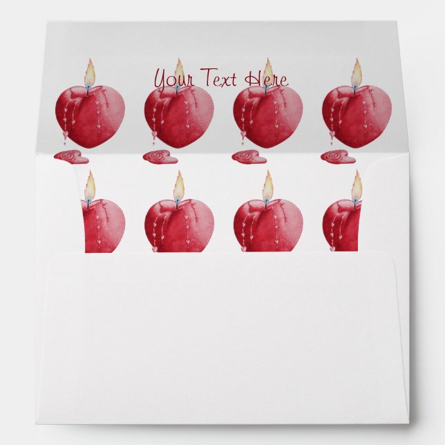 Enveloppe amour romantique coeur en forme de bougie design m (Dos (Bas))