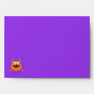 Enveloppe Amusant Halloween mignon pourpre petit monstre