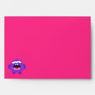 Enveloppe Amusant Halloween mignon rose petit monstre