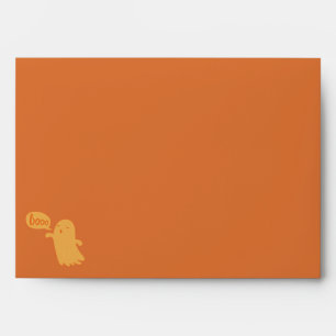 Enveloppe Amusant Orange Ghost Halloween invitation