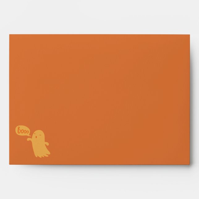 Enveloppe Amusant Orange Ghost Halloween invitation (Devant)