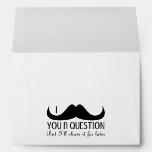 Enveloppe Amusement cool Je vous moustache une question Noir