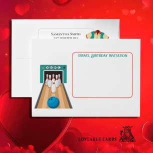 Enveloppe Amusez-vous à l'invitation de bowling d'anniversai