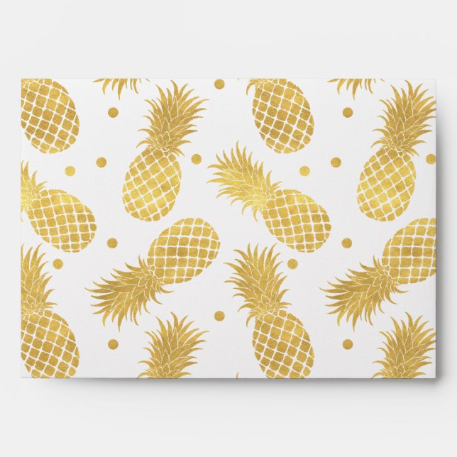 Enveloppe Ananas Glitzy en or (Devant)