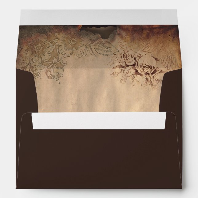 Enveloppe Ancien dessin antique Mariage papier parchemin (Dos (Bas))