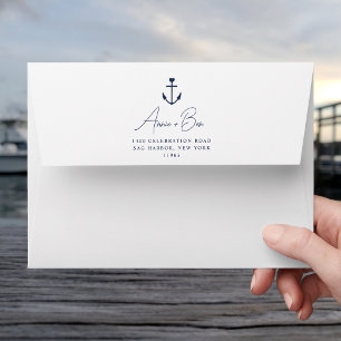 Enveloppe Ancre cardiaque de la marine nautique Adresse de r