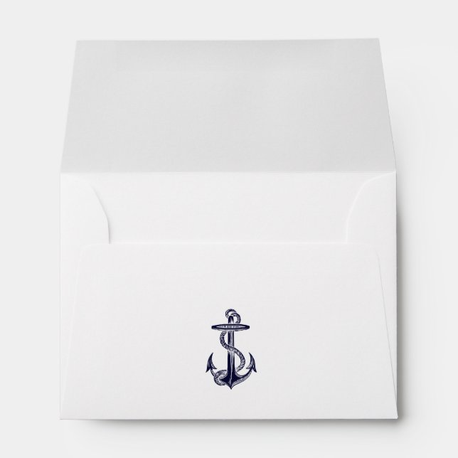 Enveloppe Ancre Naútíque Cadre Bleu Marine 2F A6 pour 6x4 (Dos (Bas))