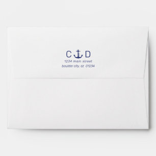 Enveloppe Ancre nautique White Minimaliste Adresse de retour