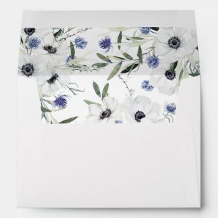 Enveloppe Anémone Hiver Blanc Floral 2