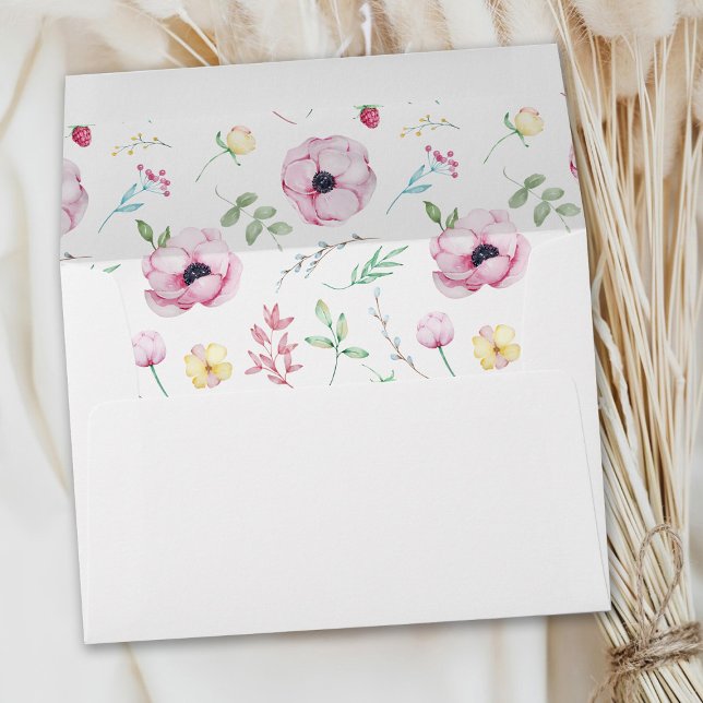 Enveloppe Anémones Florales Roses (Créateur téléchargé)