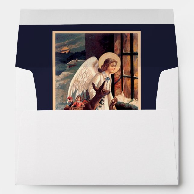 Enveloppe Ange de Noël avec cerf (Dos (Bas))