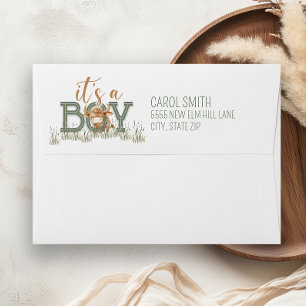 Enveloppe Animaux de la ferme Baby Boy Baby Shower