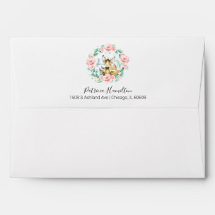 Enveloppe Animaux de la forêt Fleurs Baby Shower