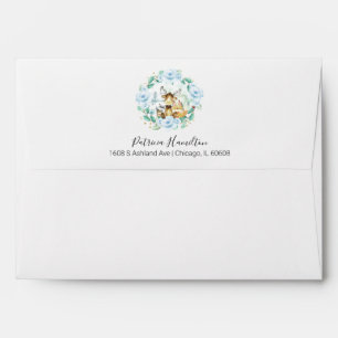 Enveloppe Animaux de la forêt Fleurs de verdure Baby Shower