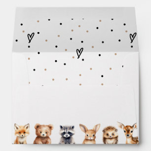 Enveloppe Animaux des bois Baby shower moderne