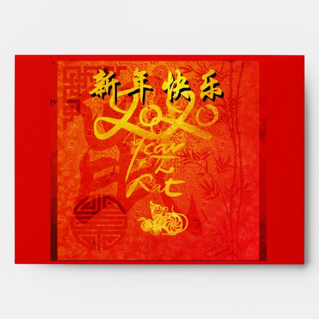 Enveloppe Année du Rat 2020 Chine veut l'enveloppe rouge (Devant)