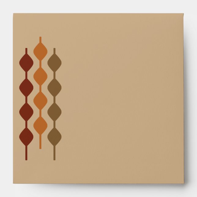 Enveloppe Années 70 rétro Mariage géométrique (Devant)