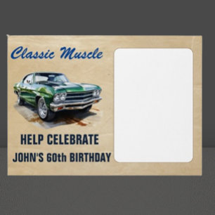 Enveloppe Anniversaire Classic Muscle Green Voiture