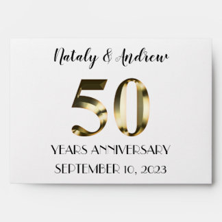 Enveloppe Anniversaire du 50e Mariage d'or métallique