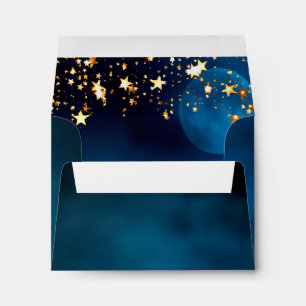 Enveloppe Anniversaire Marine Blue or Stars