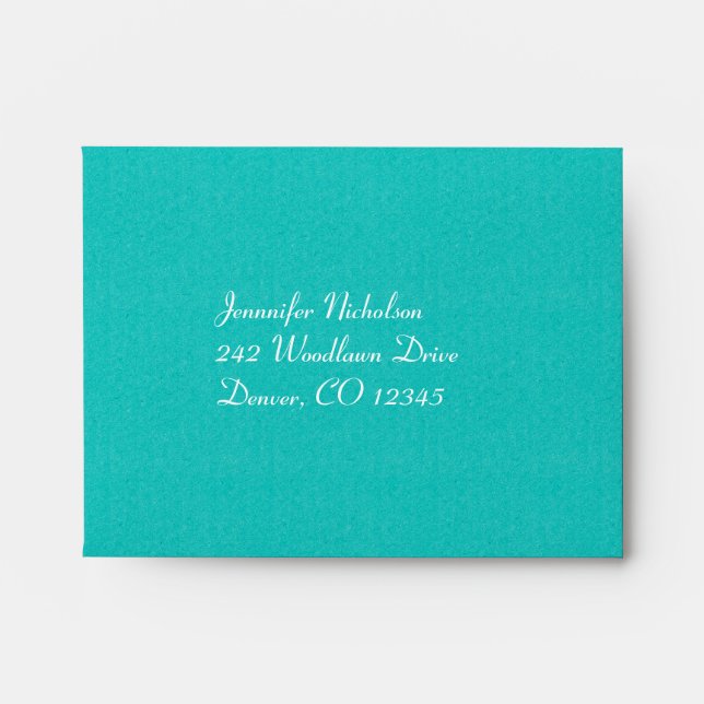 Enveloppe Aqua Brown White Green A2 pour RSVP (Devant)