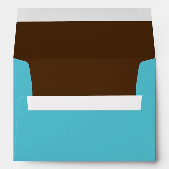 Enveloppe Aqua et Brown Lined (Dos (Bas))