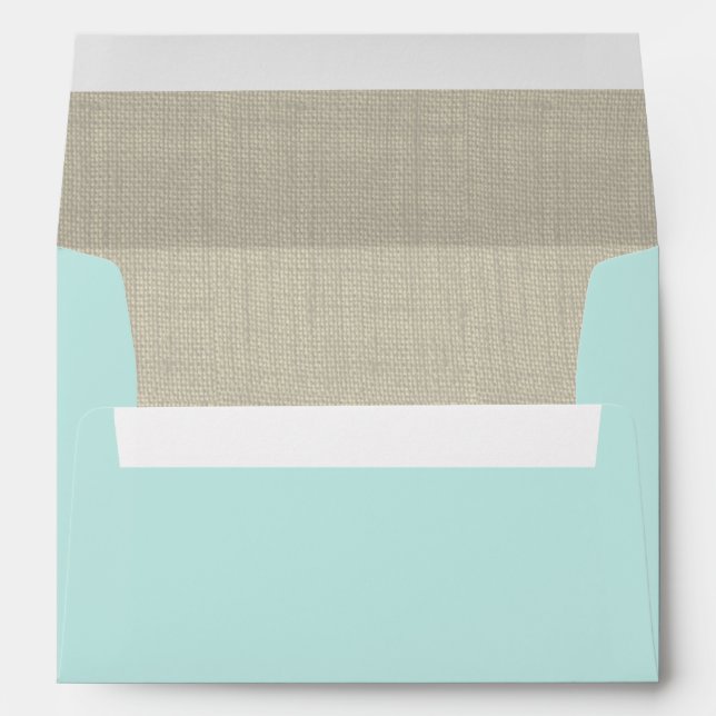 Enveloppe Aqua et Burlap (Dos (Bas))
