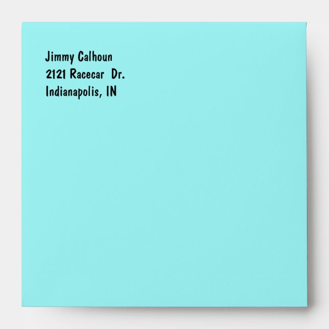 Enveloppe Aqua et Checkerboard Race Car Invitation (Devant)